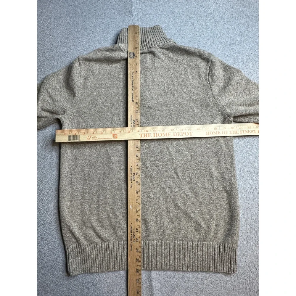 American Eagle Sweater Mens L Athletic Fit Grey Mock Neck Button Zip Pullover